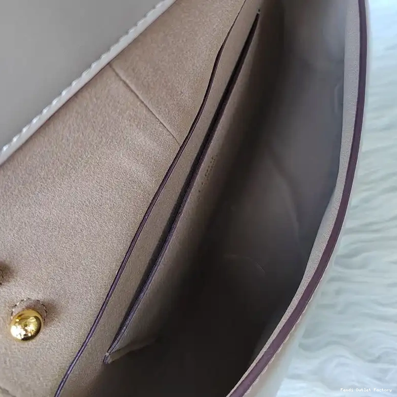 Vintage HOT Grey Bag In Medium C'mon Leather Calf Fendi 0625